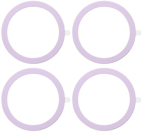 QUARKZMAN 4 stycken magnetringar, diameter 55 mm magnetring mobiltelefon, för trådlös laddning, mobiltelefonhållare, trådlös bilhållare (lila)