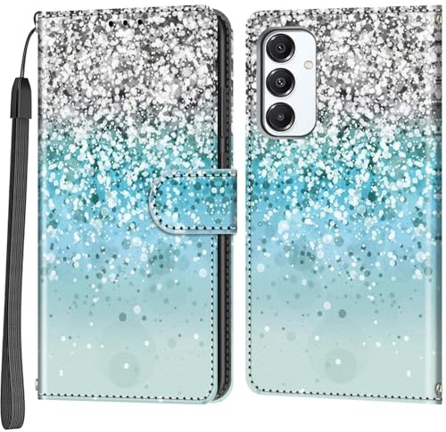 Salanheo Cover per Samsung Galaxy A16 4G / A16 5G, Argento e blu