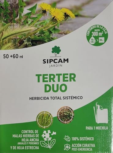 Terter Dúo Pack Herbicida110ml -Sipcam Solución para Malas Hierbas de Hoja Ancha y Estrecha, Acción Sistémica. Accion curativa.