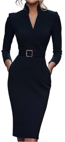 Vestidos De Fiesta Mujer Elegantes Vestido Negro Mujer Elegante Ropa Manga Larga Clásico Disfraz Invierno Jersey Christmas Sudadera Casual 2#Negro XL 2025