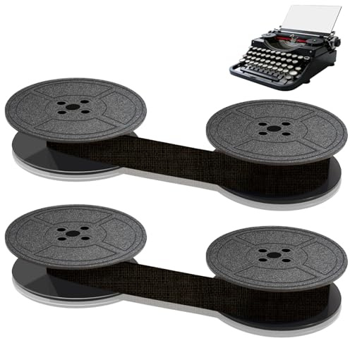 pangutheos 2 Pièces Ruban Machine a Ecrire, 10M x 13MM Ruban de Machine à Écrire Universel, Compatible avec Plupart des Modèles de Machines à Écrire Anciennes (Noir) | Ruban encreur durable pour machine à écrire DIN 2103 32755 et autres anciennes machines à écrire 10 m x 13 mm