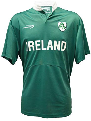 Lansdowne Grün Irland Kleeblatt Performance Kurzärmelig Rugby Hemd - Grün, XX-Large