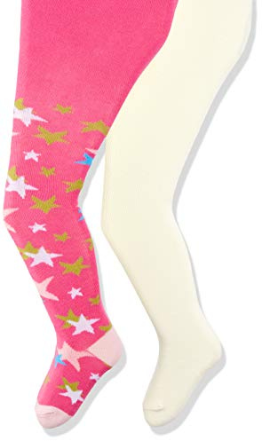 Playshoes Baby Girls' elastisk stjärna och uni med komfortband tighs, (paket med 2)