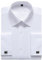 siliteelon Mens White Double Cuff Shirt, French Cuff Formal Dress Shirts (Cufflinks Included) Size: 18 Neck-32/33 Sleeve