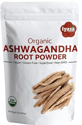 Iyasa Holistics Organic Ashwagandha Powder 16 oz – Natural Superfood Powder to Support Calm, Vitality & Mental Clarity – Withania Somnifera Root Traditional Ayurveda Products