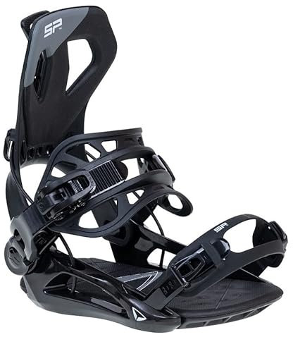 BEXTREME Automatische Snowboard Bindung SP Private Black Größe L Fuß 42-44 EU 8-10 US für Herren und Damen Snow Auto Typ Flow Farbe Schwarz für Freestyle und Freeride