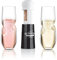 Final Touch Bubbles Sparkling, Champagne, Bubbly Glass Set with Opener - 10 oz (300 ml)