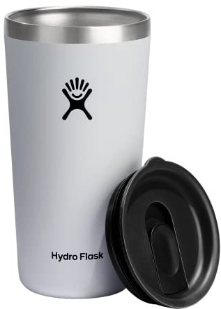 Hydro Flask All Around Tumbler Press-in Lid, Insulated Travel Mug, Stainless Steel Coffee Cup 20 Oz White