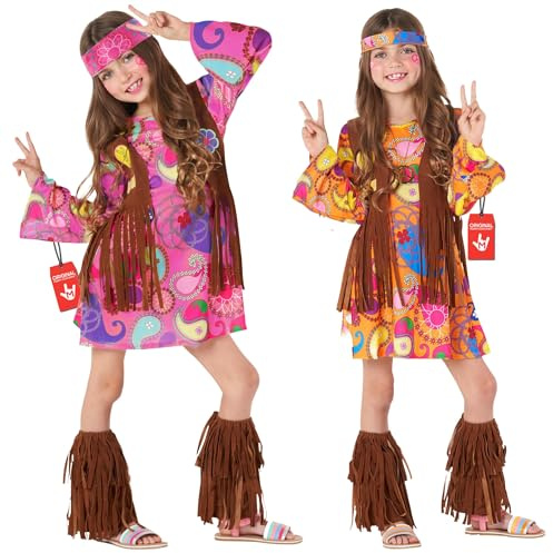 Morph Hippie för barn flickor, perfekt för karneval, kreativ hippi-design, perfekt för karneval, XL
