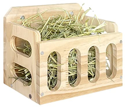 Stronrive Distributeur de Foin | Râtelier à Foin en Bois pour cochons d'Inde - Distributeur de Nourriture pour Lapin, Lapin et cobaye, Distributeur de Nourriture pour Petits Animaux