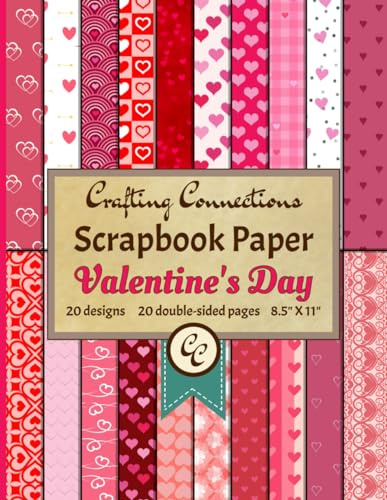 Pink Valentine's Day Scrapbook Paper 8.5 X 11 Double Sided: Pink Heart Pattern Collection - Decorative Craft Paper for DIY Crafts