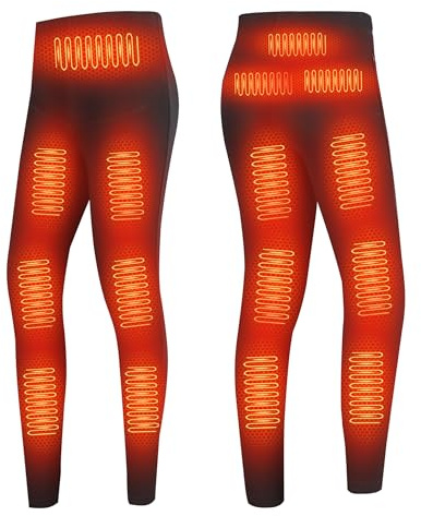Heated Pants for Men Women, 16 Zones Electric Heating Long Johns Thermal Underwear Legging for Hunting, Motorcycle,XS,Women