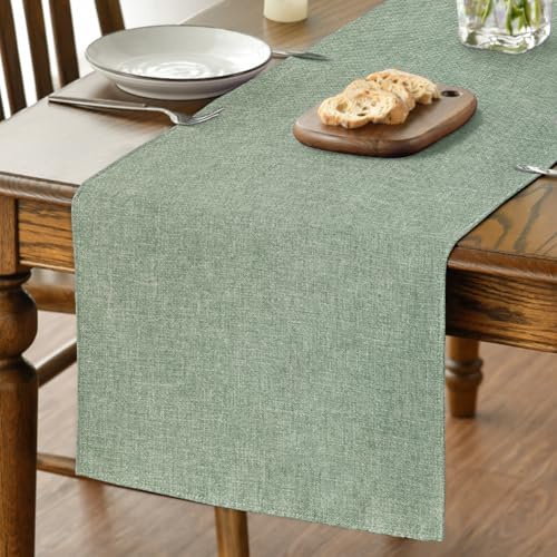 Artoid Mode Camino de mesa Salvia Verde Otoño, temporada, lavable, decoración para la cocina y mesa de comedor, para interior, vacaciones, fiesta, 40x180 cm
