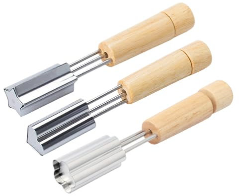 Emporte-pièces pour biscuits : 3 emporte-pièces avec manche en bois | Mini formes pour cuire des aliments décoratifs