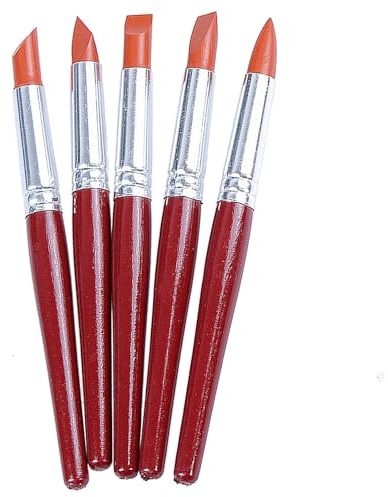 5Pcs Red Large-sized Rubber Tip Paints Silicon Brushes Sculpture Pottery Clay Shaping Carving Tool