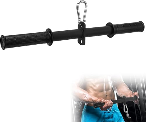 VANROUG Latzugstange Kabelzug, Bizeps Trizeps Latzug Griff Breit für Zugstange Krafttraining, Gerade Trizeps-Stange mit rutschfesten Griffen