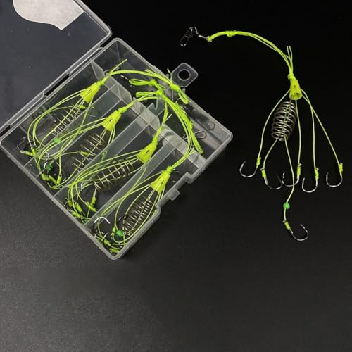 Juego de jaula de anzuelo y cebo fuerte para pesca de carpas en varios cuerpos de agua, con ganchos anudados a mano
