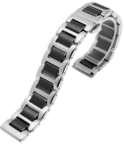 Quick Release Rostfritt stål Keramiskt klockarmband Män Dam Mode Armband Svart Vit Rose Guld Klockarmband