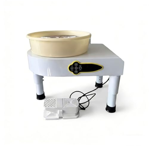 Vatpulk Torno de cerámica eléctrico de 11 y 350 W, Resistente, con Pantalla LCD, Velocidad Ajustable y Patas de Escritorio elevadas, para casa o Estudio.