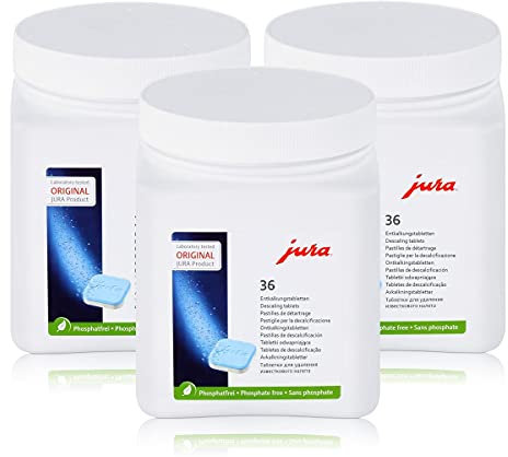 Jura Entkalkungstabletten 36 Tabletten in der Dose - Phosphatfrei (3er Pack)