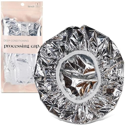 Kitsch Reusable Processing Cap for Hair, Deep Conditioning Cap, Coloring Cap for Hair, Aluminum Thermic Silver Foil Cap