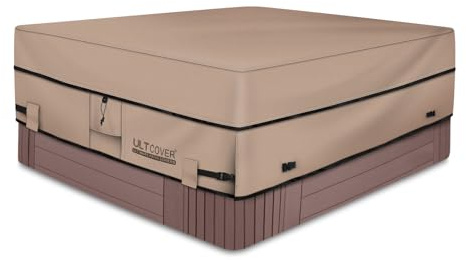 ULTCOVER - Funda Cuadrada Impermeable de poliéster 600D para Jacuzzi, 228,6 x 228,6 cm