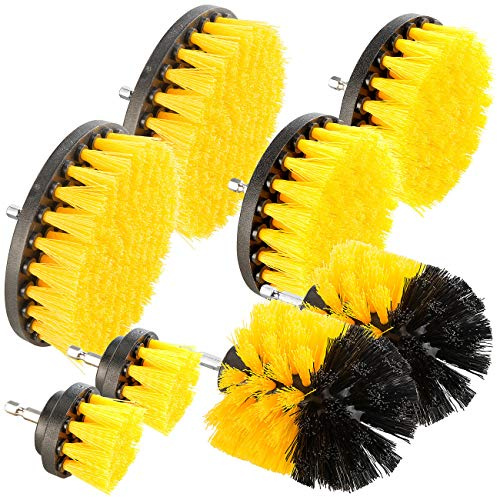 AGT Bürstenaufsatz: 8-teiliges Bürsten-Set für Bohrmaschine und Akkuschrauber (Bürstenaufsatz Akkuschrauber, Bohrmaschine, Elektrische Reinigungsbürste)