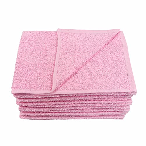Bright Bots Terry Towelling Cloth Nappies Reusable Diapers 100% Cotton Absorbent Nappies (60 x 60) (Pink)