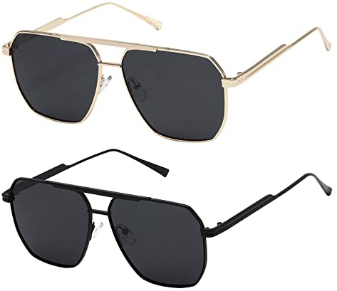 kimorn Polarized Sunglasses Womens Men Retro Oversized Square Vintage Shades Classic Large Metal Sun Glasses K1221