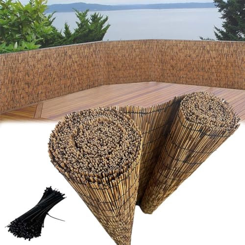 HRXQ Panneaux De Clôture en Roseaux 80×500cm 100×800cm 140×500cm Canisse Bambou en Roseau pour Jardin Clôture De Séparation (Size : 80x200cm)