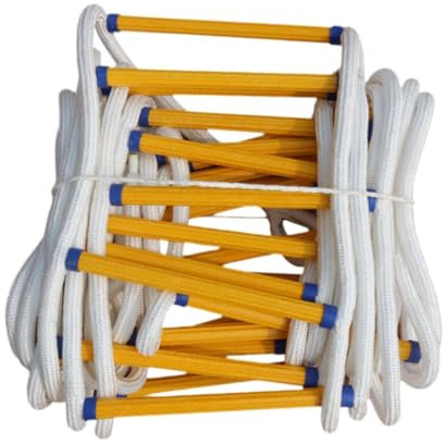 JISADER Escalera de emergencia de 4,8 m con cuerda extensible reutilizable para colgar, resistente, de 5 m, con ganchos para ingeniería doméstica.