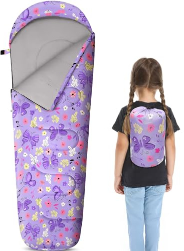 MHJY Sacco a Pelo Bambini Mummia - Ideale per Campeggio Sacco a Pelo Invernale ed Estivo (3 Stagioni) per Ragazzi e Ragazze - Leggero 1,1 kg, Lunghezza 178 cm