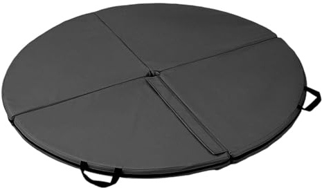 Harilla Colchoneta Plegable Redonda Negra para Pole Dance, Pilates y Entrenamiento en Interiores y Exteriores, para Pole Dance y Pilates, Gimnasia de Casa