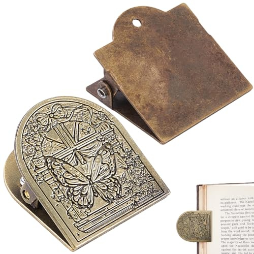 craspire 2 Styles de Pinces à Livres Vintage en métal Papillon Vierge Bronze Antique Pinces pour carnets de Voyage Pinces pour classeurs Porte-Pages pour TN Organiseur de Documents Journal Intime