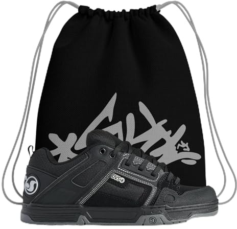 Scarpe da Skateboard – D V S Comanche Nero/Grigio da Ginnastica – Ammortizzate, Resistenti e Antiscivolo – Suola Robusta – Comfort Estremo – più Sacca