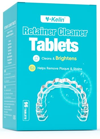 Y-Kelin Retainer Cleaner Tablets - 96 Tablets 3 Month Retainer Cleaning Tablets, Denture Cleaner, Retainer,Dentures,Mouth Guard Cleaner,Aligner Cleaner (96 Count (Pack of 1))