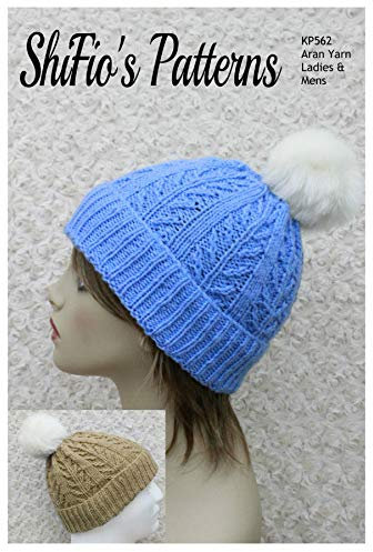 ShiFio's Patterns Paper Pattern Booklet - Aran Bobble Hat Knitting Pattern, KP562 White