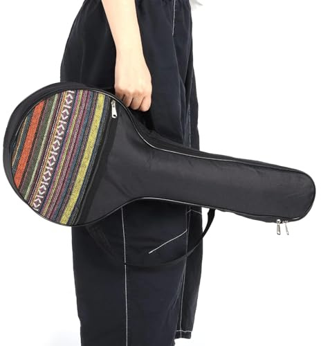 Bolso Del Banjo De 4 Cuerdas, Organizador Banjo De 63,5 X 26,5 X 7,5 Cm/25 X 10,4 X 3 Pulgadas Funda Para Banjo De Algodón Estilo Étnlco Con Correas Ajustables Accesorio Para Instrumentos