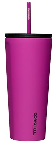 Corkcicle Cold Cup with Straw 710ML Fuchsia Unisex