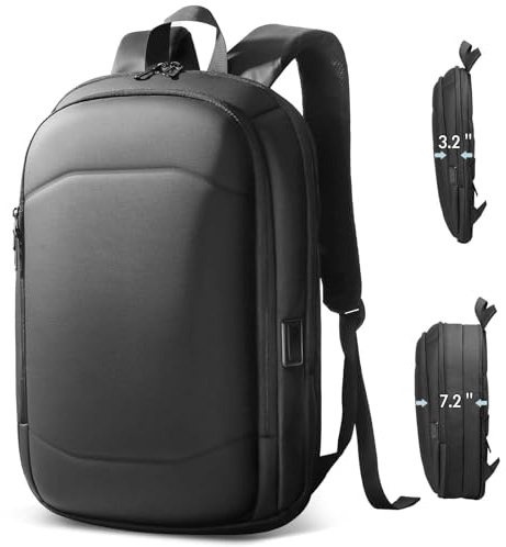 HEROIC KNIGHT Zaino Uomo per Laptop Computer PC Portatili da 15.6 Pollici con Porta USB Impermeabile Ultraleggero Lavoro Uffico Università Scuola Viaggio Business Cerniera YKK (25L Nero)