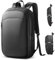 Mochila Trabajo Portátil para Hombres y Mujeres Mochilas Escolares Adolescentes Ligera Delgada Extensible Impermeable para 17 pulgadas para Oficina Universidad Escuela Viajes Negocios (Negro Oscuro)