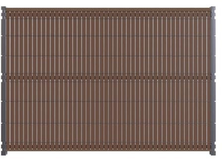 DECKLINEA Kit Occultation Bois Composite - Brun - Hauteur : 173 cm - AKIDO - Lattes Pleines Résistantes - Montage Facile - Haute Resistance - 3 Couleurs Disponibles