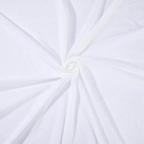 SUPERFINDINGS 1 metri Bianco Elasticizzato Materiale Velato Tessuto A Rete Elasticizzato In 4 direzioni Maglia 67 pollici Tessuto A Rete Leggero per Fodera Sartoria Cucito Vestiti Bambole Progetti