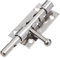 Gate Bolt Latch Stainless Steel, Heavy Duty Slide Barrel Gate Latch Bolt Safety Door Lock with Padlock Hole (Silvery)