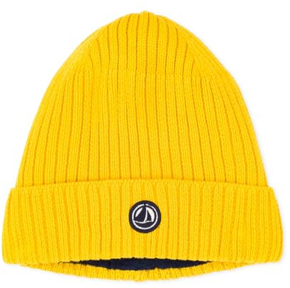 Petit Bateau Bonnet Enfant en Tricot doublé en Polaire