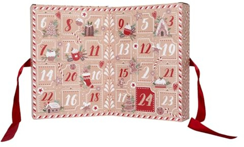 Home Deco Factory, BO0159, Calendario dell'Avvento Candele profumate 24 Giorni Natale Zenzero, Elegante e festoso, Profumo Accattivante, Decorazione per la casa, 214x305x12 cm, Rosso Marrone