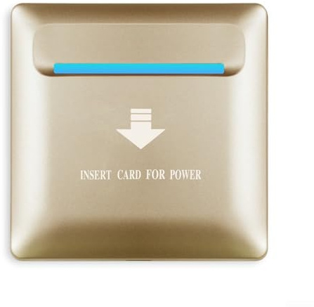 Interrupteur de carte d'hôtel à économie d'énergie 13,56 MHz Interrupteur de contrôle d'accès pour montage mural avec prise en charge multitension (doré)