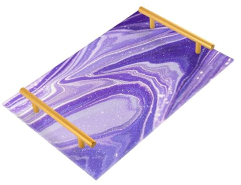 Bandeja decorativa de cocina con asas, para joyas, perfumes, para llevar alimentos, charola para desayuno