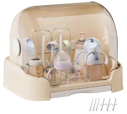 Bottle Storage Box, Milk Bottle Drying Holder Organizer, Dustproof Container Case for Pacifier Cutlery Daily Nursery Travel Countertop Cabinet Home