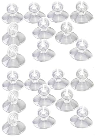 Enyolidimk 20Pcs Aquarium Suction Cup Clips Set, Fish Tank Air Line Holder, Clear Plastic for Glass Fish Supples